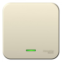 SE Blanca наруж Молочный Выключатель 1-клавишный с подсветкой 10А, 250B, изолир. пластина, Systeme Electric, Прочее, BLNVA101112