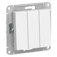 Выключатель трехклавишный Systeme Electric (Schneider Electric) AtlasDesign 10АХ, белый ATN000131